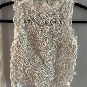 Zara x Trafluc white lace high neck sleeveless top